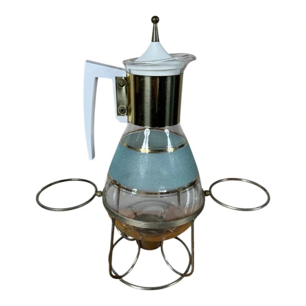 Mid-Century Coffee‎ Carafe With Warmer Holder